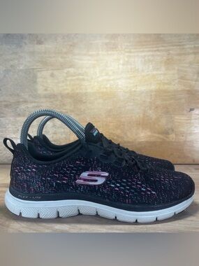 Skechers Flex Appeal 4.0 Womens Size 6 Athletic Shoes Sneakers Black Oink 149301